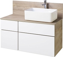 Акватон Тумба с раковиной Мишель 100 дуб эндгрейн/белый